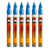 Molotow Acrylmarker One4All 127HS #224 metallic blauw, verpakking van 6