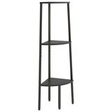 vidaXL Hoekboekenkast Zwart Staal en Hout 455x315x1200 mm