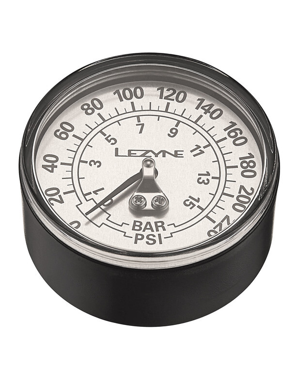 Lezyne manometer 2-5 220PSI voor alle vloerpompen zwart