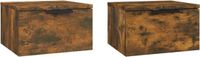 vidaXL Nachtkastjes 2 stuks wandgemonteerd 34x30x20 cm gerookt eikenkleur