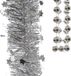 Decoris Kaemingk B.V. Kerstslingers - kralenslinger en folie slingers - 3x stuks - zilver