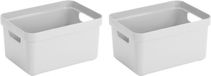 Sunware Opbergbox Sigma - 5x - kunststof - wit - 13 liter - Opbergbakken/opbergers - 35 x 25 x 18 cm