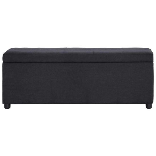 vidaXL Bankje met opbergvak 116 cm polyester zwart