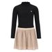 Like Flo Plissé Midi Dress - Black/Gold