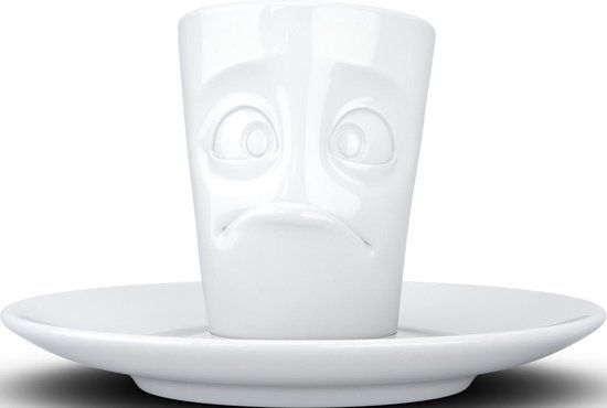 Espresso Kop en Schotel 80 ml - Wit Porselein - 12 cm - 4250255859212