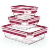 Tefal MasterSeal Glass Set de conservation - 3 pièces - Rectangulaire - Verre