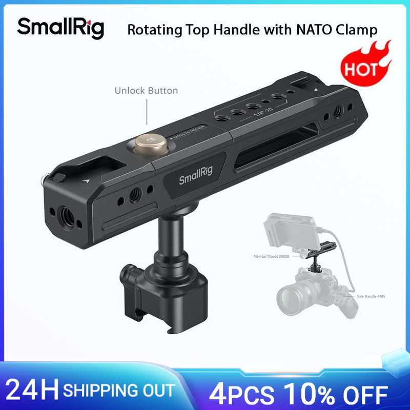 SmallRig Roterende Zij-/Top Handvat met NAVO Klem voor DSLR Camera Kooi