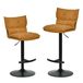 Duhome tabouret de bar, set de 2, réglable en hauteur, pivotant, revêtu de bouclette, avec repose-pieds. Convient comme tabouret de cuisine pour bistrot, bar ou cuisine, couleur : jaune