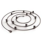 XANLITE Led-lichtsnoer, 10 m, uittrekbaar, 10 fittingen, geschikt voor E27-lampen (niet inbegrepen), zwart