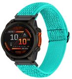 By Qubix Qubix - Geschikt voor Garmin bandje - 26mm Quickfit - Elastische Solo Loop nylon bandje - Mintgroen - Geschikt voor Garmin Tactix 8 - 51mm
