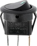 Restagraf Groenlicht tuimelschakelaar - 3-polig - platte kabelaansluiting - diameter gat 20 mm - 20 A - 12 V - Ref. 17482-1 blisterverpakking