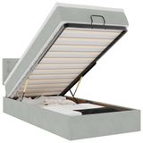 VidaXL Ottoman bed with mattress and LEDs 160x200cm velvet light grey