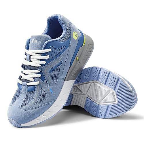 FitVille Dames Loopschoenen Extra Breed Trainers Breed Sportschoenen Fitness Schoenen Comfortabele Sneakers Blauw 39.5 EU breed