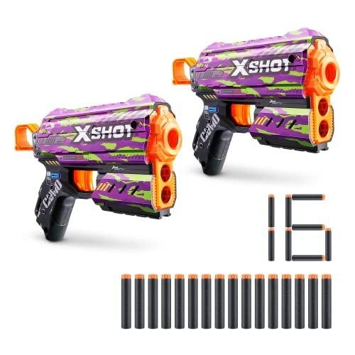 X-Shot Skins Flux Crucifer Set - 2 Blasters & 16 Darts