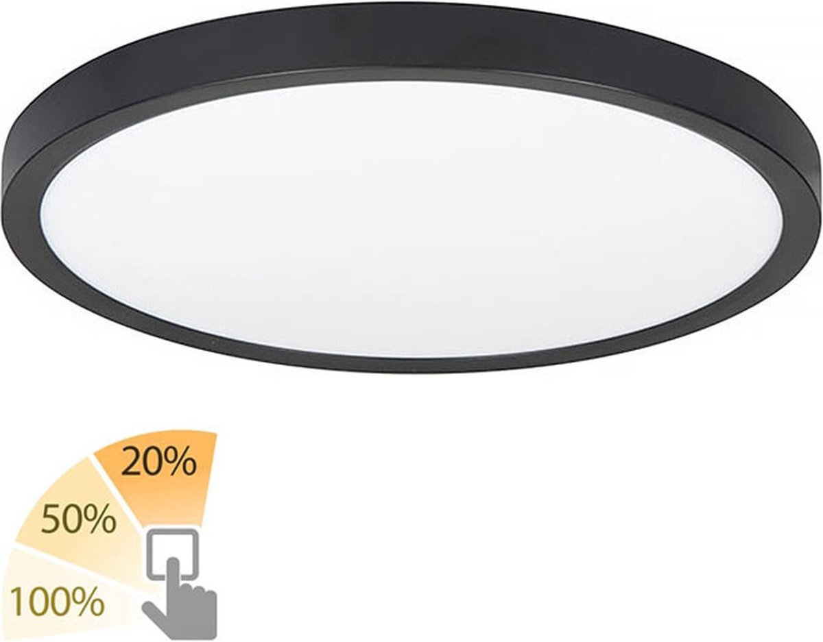 HighLight - Plafondlamp Piatto Ø 44,5 cm 3 step DIM zwart