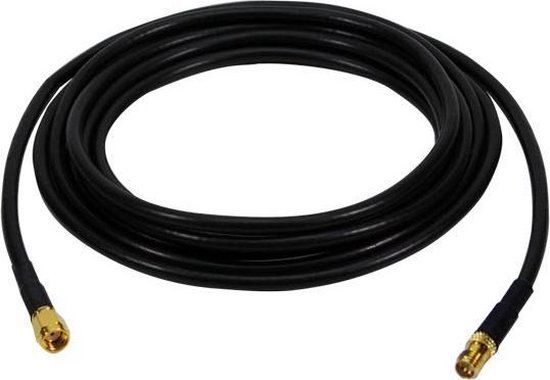 LogiLink WLAN binnenhuisantennes verlengkabel, 5 m, zwart