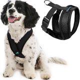 Gooby Comfort X Head-in Harnas Anti-trektuigje voor Honden - Gepatenteerd Anti-wurg X-frame voor Middelgrote en Kleine Honden, Binnen en Buiten - Zwart