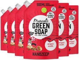 Marcel's Green Soap Handzeep Navulling - Argan & Oudh - 6 x 500ml