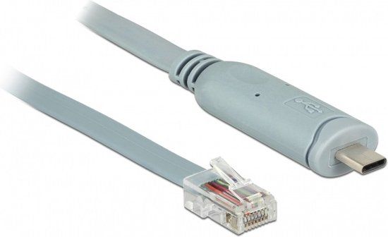 Delock USB-C (m) naar RJ45 (m) seriële RS232 adapter / grijs - 5 meter