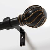 Omgoods – Barre à rideaux réglable, noire, style vintage, 80-290 cm – décorative et stable