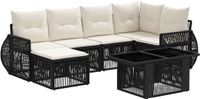 vidaXL Tuinbank Set Zwart Poly Rattan
