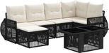 vidaXL Tuinbank Set Zwart Poly Rattan