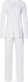 Hanro Pyjama Cotton Silk Vrouwen Lange mouw Effen wit Katoen/Zijde S