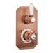 Hudson Reed Elizabeth Mitigeur de douche double thermostatique encastré - Design rétro - 2 fonctions - Or rose satiné