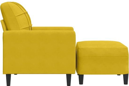 vidaXL Fauteuil met voetenbank fluweel geel
