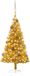 vidaXL Kunstkerstboom met verlichting en kerstballen 120 cm PET goud