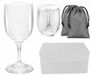 Lot de 2 verres à vin en plastique portables avec boîte de rangement