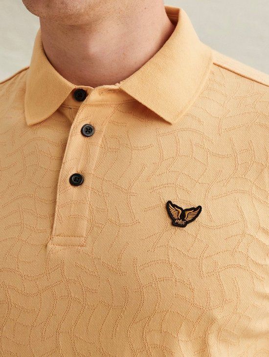 PME Legend Polo JERSEY JACQUARD APRICOT CREAM
