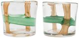 House Doctor Porte-bougies chauffe-plat Hollis vert-brun set de 2