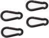 Merkloos / Sans marque Dulimex B.V. Karabijnhaak - 4x - zwart - staal - 6 cm - carabiner - 120 kg draagkracht