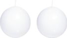 Trend Candles Bolkaars glad - 2x - wit - 7 cm - 16 branduren