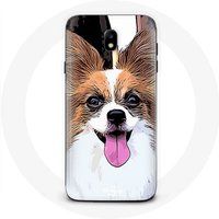 Maniacase Hoesje voor Samsung Galaxy J5 2017 Continental vlinder spaniël Puppy Wit en bruin