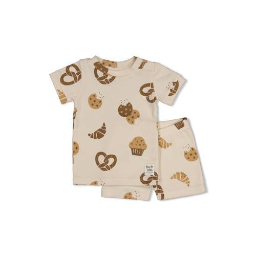 Feetje shortama Cosy Crumbs ecru/bruin