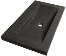 Saniclass Corestone meubelwastafel 80x5x46cm zonder overloop 1 wasbak 0 kraangaten Basalt Antraciet 2880