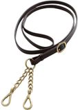 Premier Equine Leather Lead With Chain Coupling Brown