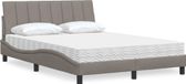 Maison Exclusive Lit avec matelas "Hanko", couleur taupe, 140x190 cm, revêtement en tissu