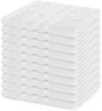 Lavea® Set van 10 Washandjes 30x30 cm | 100% Katoen | Zachte & Absorberende Gastendoekjes | Gezicht, Baby, Make-up, Reizen - Wit