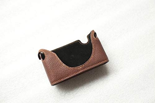 Funper Handgemaakte echt lederen halve cameratassen voor Konica Hexar RF - DONKERBRUIN