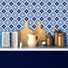 Ambiance Sticker Zelfklevende tegelmuurstickers voor keuken en badkamer - 24 cementtegelstickers, Azulejos Palermo-stijl - 24 stickers, 15x15 cm