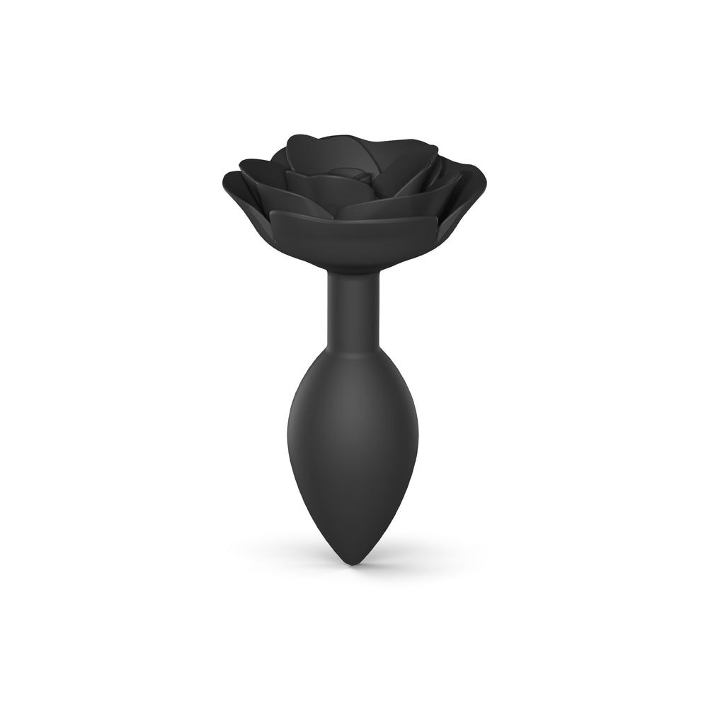 Love to Love Open Roses Buttplug - Black - Silicone - 9 cm