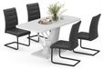 Vicco Eettafel set Fenaro Wit 120 x 80 cm met 4 eetkamerstoelen, zwart