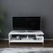Hanah Home Scandinavian TV-standaard, wit, 120 x 44,6 x 37,6 cm, 100% melamine gecoat deeltjesbord, 18 mm dik, stijlvol en functioneel voor moderne woonruimtes
