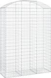 vidaXL Gabion - curved - 150x50x200/220 cm - galvanized - iron