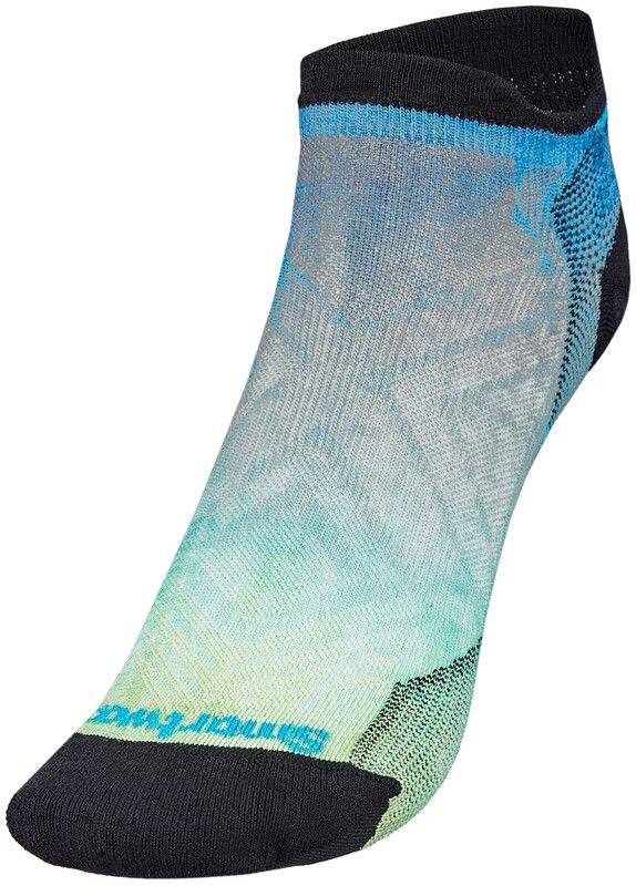 Smartwool Run Zero Cushion Ombre Print Lage Enkelsokken Dames - Blauw/Groen