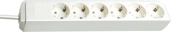 Brennenstuhl Eco-Line 6-voudig stekkerdoos - wit - 1.5m