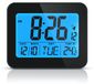 Bearware réveil numérique avec écran LCD de 9 cm, réveil de voyage avec 2 heures d'alarme, fonction snooze, affichage de la température, date et jour de la semaine, commande tactile avec éclairage, à piles, noir